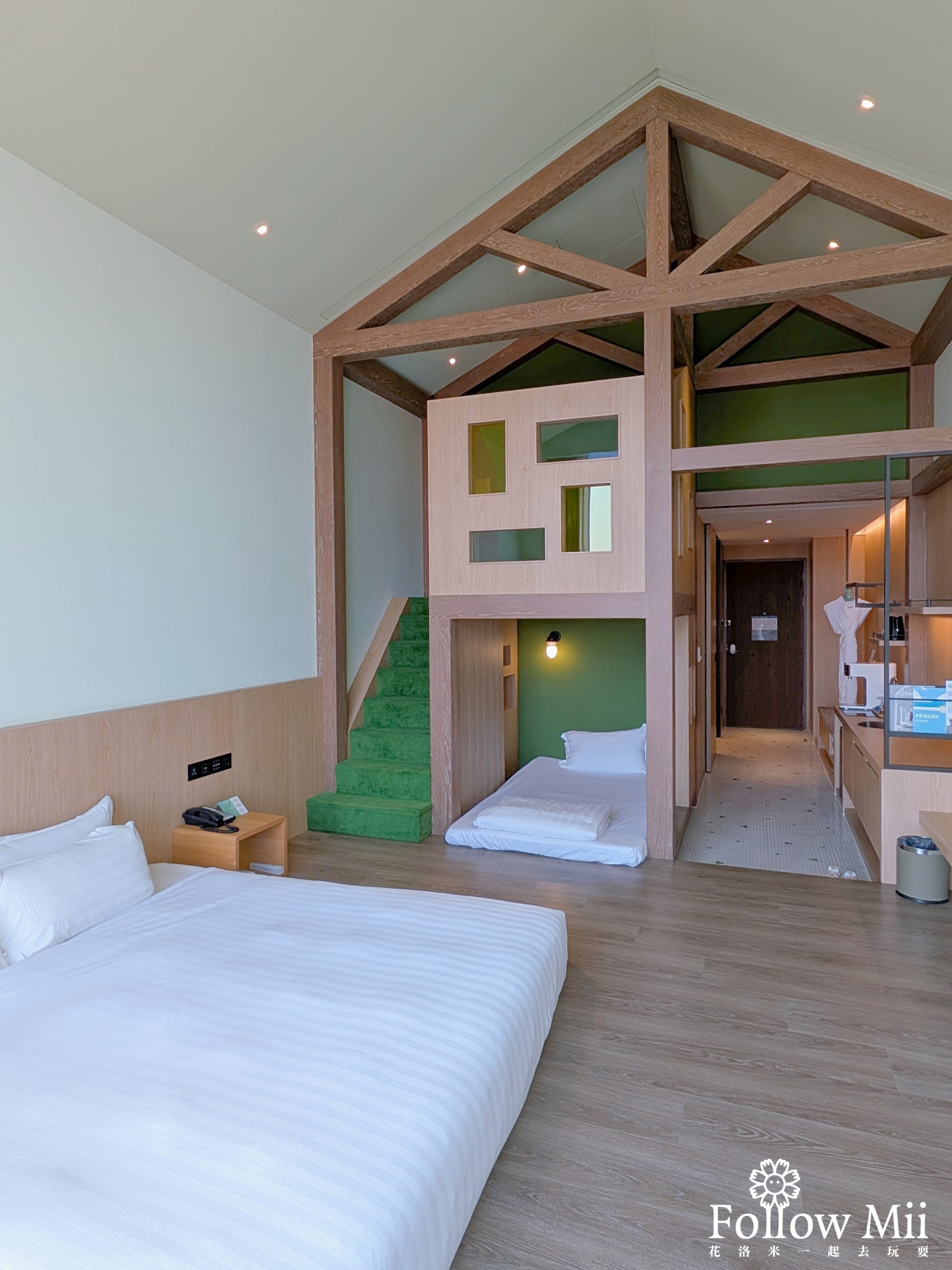 澎澄飯店四季澎湖灣主題房-適合小孩秘密基地的森林小木屋閣樓
